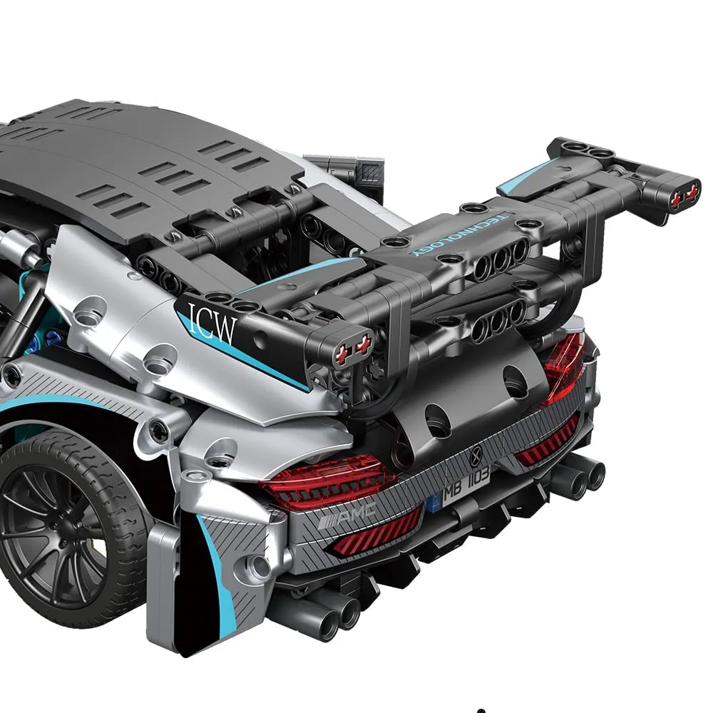 Mesiondy Silver Arrow GT Black Series Building Kit – 1466 PCS Premium Brick System | 1:14 Scale German Supercar | AMG Racing Livery - Image 10