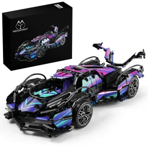 Mesiondy Cyberpunk V12 Hypercar Building Kit – 1039 PCS Premium Brick System | Italian Supercar Technic Model | Scissor Door & Active Wing Detail