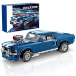 Mesiondy Classic GT Muscle Car Building Kit – 1680 PCS Premium Brick System | Vintage American Sport Coupe | Supercharged Engine Detail