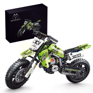 Mesiondy Championship Off-Road Dirt Bike Building Kit – 476 PCS Premium Brick System | Motocross Racing Model | Number 33 Livery