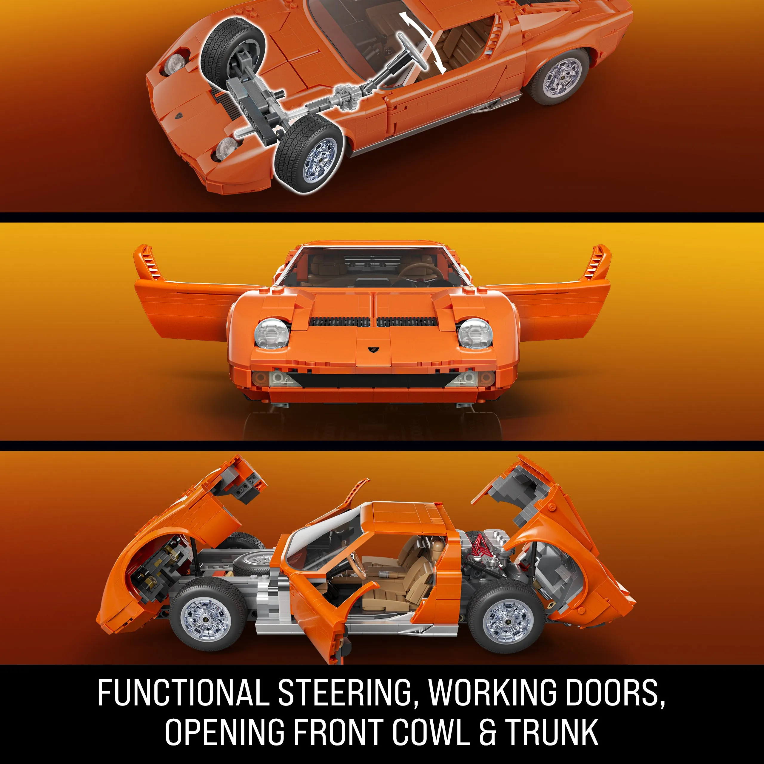 Mattel Brick Shop Hot Wheels '71 Lamborghini Miura P400 Sv Building Toy Kit (1523 Pieces), For Collectors - Image 6