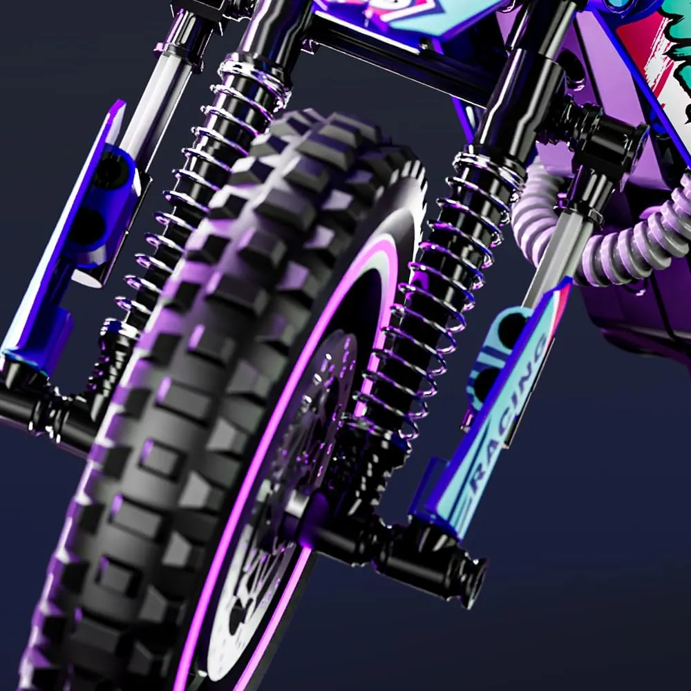 Mesiondy Off-Road Motocross Bike Building Kit – 476 PCS Premium Brick System | Dirt Bike Technic Model | Racing Decal Detail - Image 8